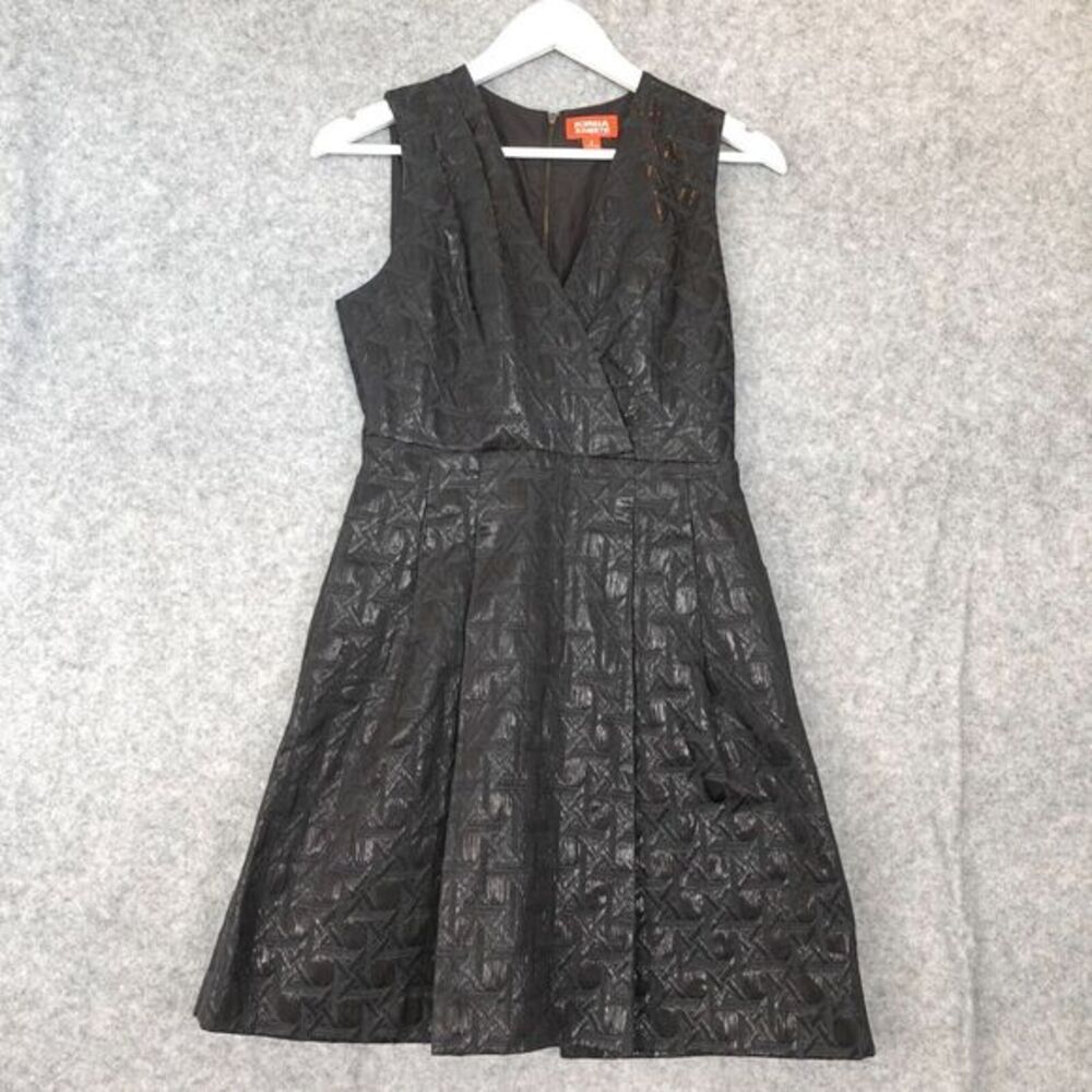 Black‎ Regency Punk Wrap Dress S 6 Fitted Metallic Cocktail KIRNA ZABETE Target